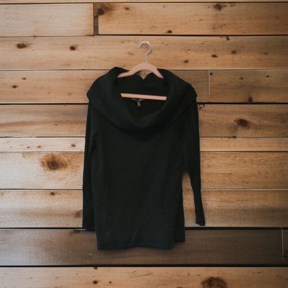 White House Black Market Black Tunic Cowl Neck Sweater - Picture 4 of 4